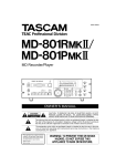 Tascam MD-801P Mk II CD Player User Manual