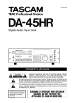 Tascam DA-45HR Cassette Player User Manual