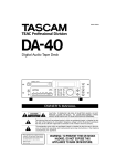 Tascam DA-40 Cassette Player User Manual