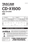 Tascam CD-X1500 CD Player User Manual