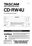 Tascam CD-RW4U CD Player User Manual