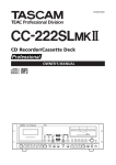 Tascam CC-222SLmkII CD Player User Manual