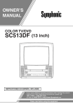 Symphonic SC513DF TV DVD Combo User Manual