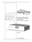 Sunfire Series II Stereo Amplifier User Manual