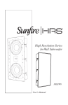 Sunfire HRSIW8 Speaker User Manual