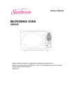 Sunbeam SMW958 Microwave Oven User Manual