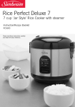 Sunbeam RC5600 Rice Cooker User Manual