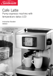 Sunbeam EM5600 Espresso Maker User Manual
