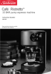 Sunbeam EM2300 Espresso Maker User Manual