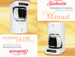 Sunbeam 6395 Coffeemaker User Manual