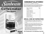 Sunbeam 6385 Coffeemaker User Manual