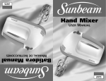 Sunbeam 2475 Mixer User Manual