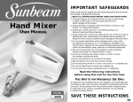 Sunbeam 2470 Mixer User Manual