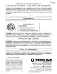 Sterling TF-150 Gas Heater User Manual