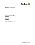Sterling SDF 250 Dehumidifier User Manual