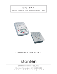 Stanton SINGLE TOP LOADING CD PLAYER PROFESSIONAL PREAMP MIXER CD Player User Manual