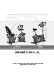 Spirit CR800 Exercise Bike User Manual