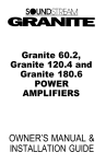 Soundstream Technologies Granite 120.4 Stereo Amplifier User Manual