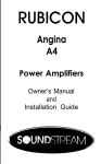 Soundstream Technologies Angina A4 Stereo Amplifier User Manual