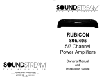 Soundstream Technologies 405 Stereo Amplifier User Manual
