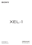 Sony XEL-1 Flat Panel Television User Manual