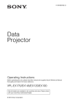 Sony VPLEX100 Projector User Manual