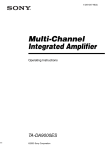 Sony TA-DA9000ES Stereo Amplifier User Manual