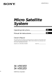 Sony SA-VE812ED Satellite Radio User Manual