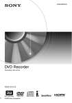 Sony RDR-HX1010 DVD Recorder User Manual
