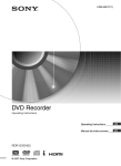 Sony RDR-GXD455 DVD Recorder User Manual