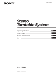 Sony PS-LX300H Turntable User Manual