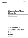 Sony PDW-F30 DVD Recorder User Manual