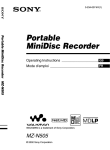 Sony MZ-N505 DVD Recorder User Manual