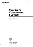 Sony MHC-ZX30AV Stereo System User Manual