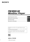 Sony MDX-C7970R MiniDisc Player User Manual