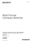 Sony MCS-8M Switch User Manual