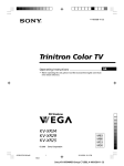 Sony KV-XR29M53 Flat Panel Television User Manual