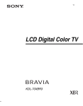 Sony KDL-70XBR3 Flat Panel Television User Manual