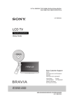 Sony KDL-46HX850 Flat Panel Television User Manual