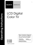 Sony KDL-37L5000 Flat Panel Television User Manual