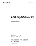 Sony KDL-26S2000, KDL-32S2000, KDL-40S2000 Flat Panel Television User Manual