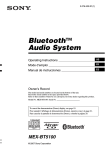 Sony Ericsson MEX-BT5100 MP3 Player User Manual
