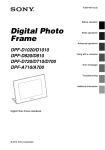 Sony DPF-D1020/D1010 Digital Photo Frame User Manual