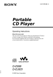 Sony D-E999 CD Player User Manual