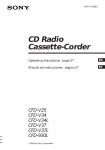 Sony CFD-V37L Cassette Player User Manual