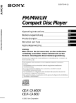 Sony CDX-CA600X CD Player User Manual