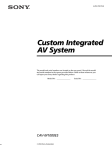 Sony CAV-M1000ES Stereo Receiver User Manual