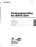 Sony BW-RU101 Computer Drive User Manual