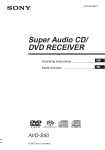 Sony AVD-S50 Stereo Receiver User Manual