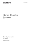 Sony 4-130-033-13(1) Home Theater System User Manual